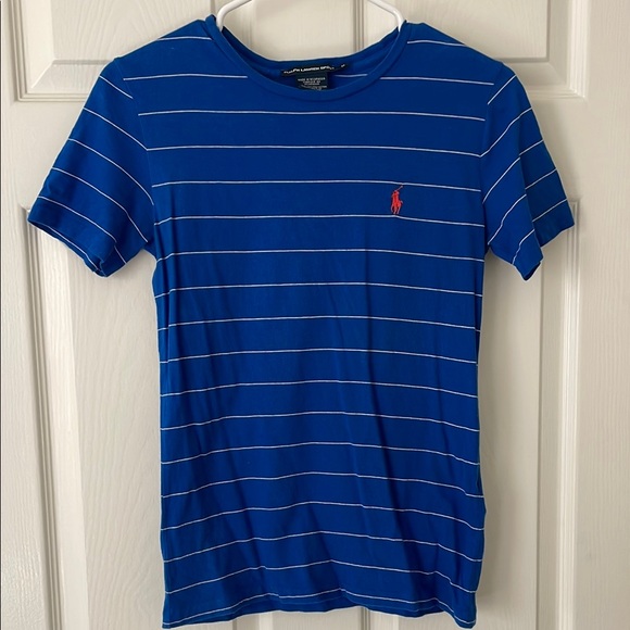 Ralph Lauren Tops - $5! 2 for $10🌹Ralph Lauren Sport Blue and White Striped 100% Cotton Tee Sz M